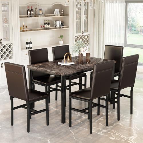7 pcs Dining Table W368P168542