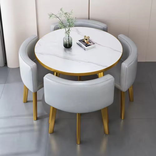 Round Marble Dining Table Set