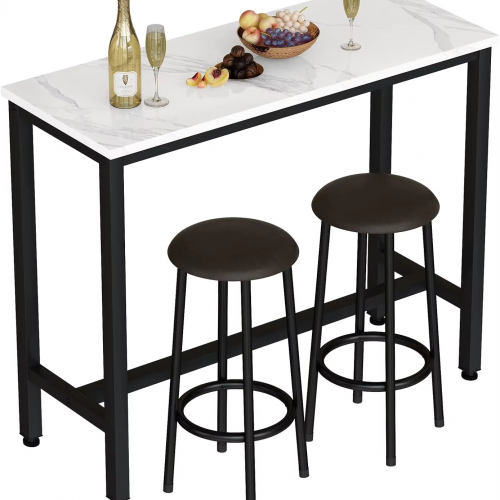 White Bar Table Set